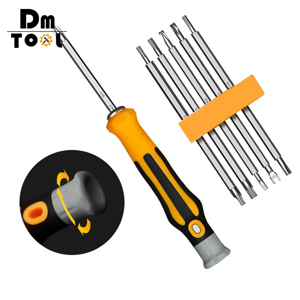 DM Six-in-one Screwdriver Set Multifunctional Household Screwdriver Set Computer Mobile Phone Remove Precision Tool Set
