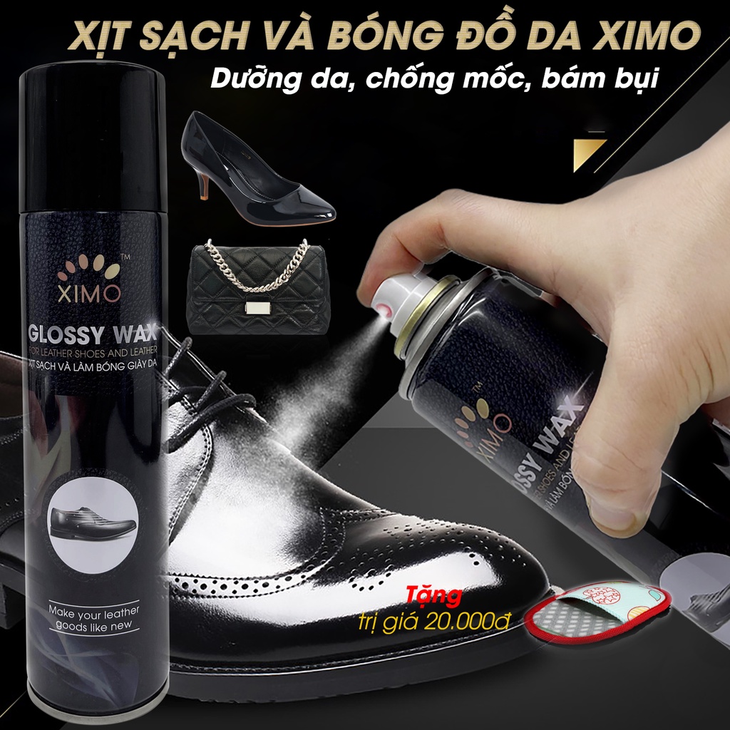 Chai xịt làm sạch và bóng giày da chống mốc ximo 300ml