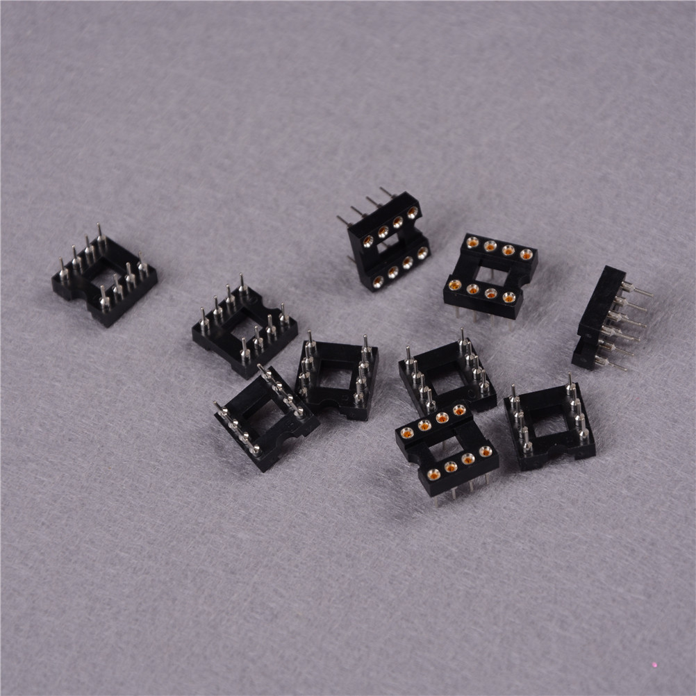 10 cái lỗ tròn 8pin pitch 2.54mm dip ic ổ cắm bộ chuyển đổi