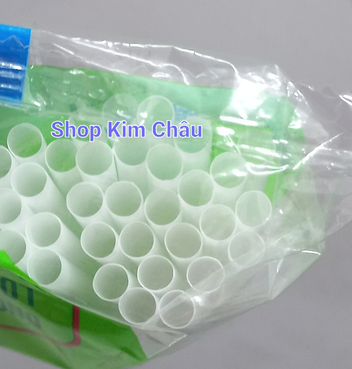 [1 túi 80 cái] Ống hút cong màu trắng phi 6