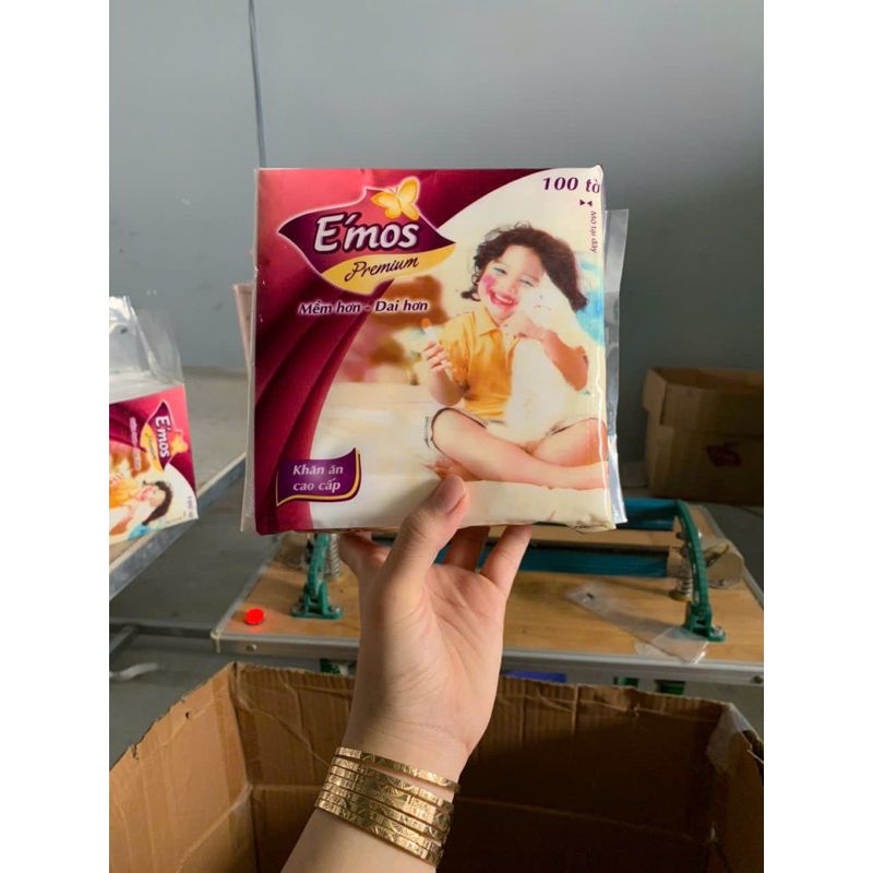 1 Thùng emos giấy vuông 30 gói cao cấp , phôi giấy đẹp 4,5-4,8kg