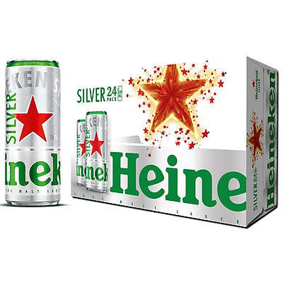 Thùng 24 lon Heineken Silver lon cao