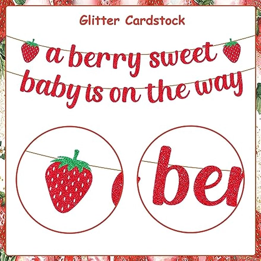 Cheereveal Strawberry Baby Shower Decorations, A Berry Sweet Baby