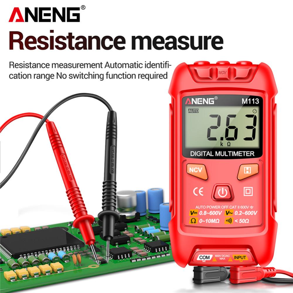 Máy đo vạn năng kĩ thuật số Mini Tester AC/DC Đồng hồ đo dòng điện điện áp LCD Điện áp kháng Meter với NCV 1999counts tự động điều chỉnh phạm vi