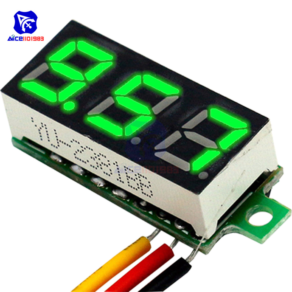 【InnovateWorld】5 Color Available Mini LED Digital Voltmeter DC 4-30V 0. ...