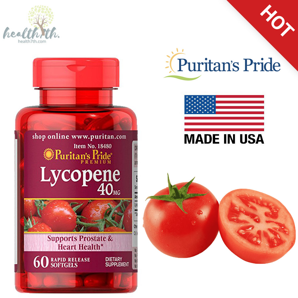 Puritan's pride Lycopene 40 mg 60 softgels ผิวขาวใสอมชมพู Lazada.co.th