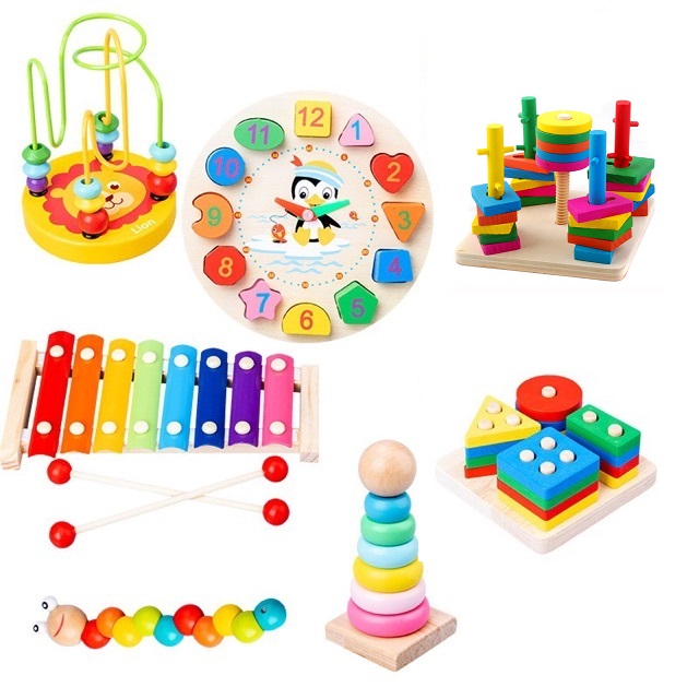 Combo 7 bộ đồ chơi gỗ thông minh