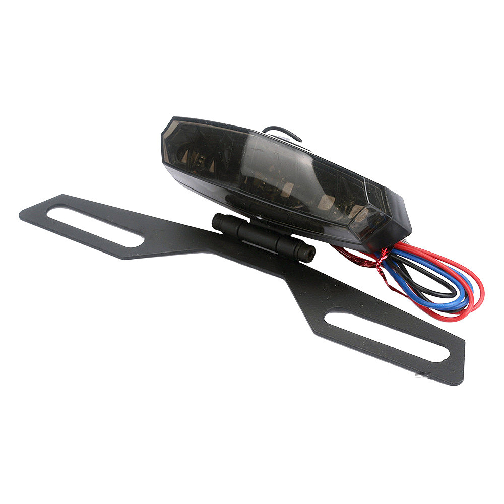 Adjustable Motorcycle Folding License Plate Holder Tail/Rear Light Bracket Mount