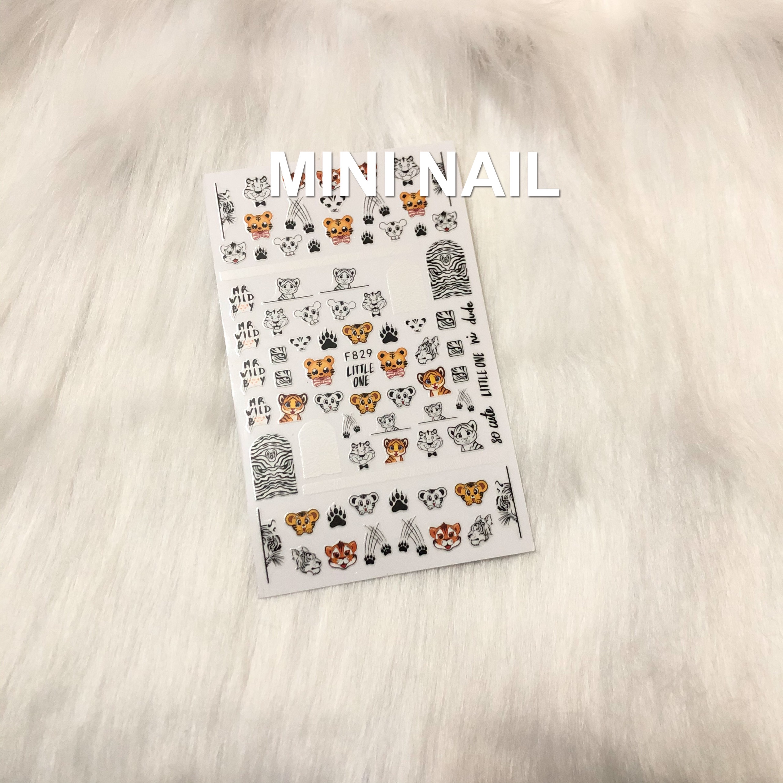 Sticker nail hình hổ, decal dán móng tay hình hổ