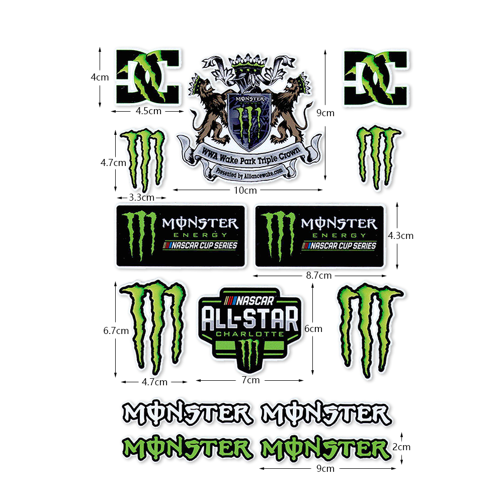 Con Quái Vật Năng Lượng Phản Quang Xe Motocross Xe Mô Tô Miếng Dán Đề Can