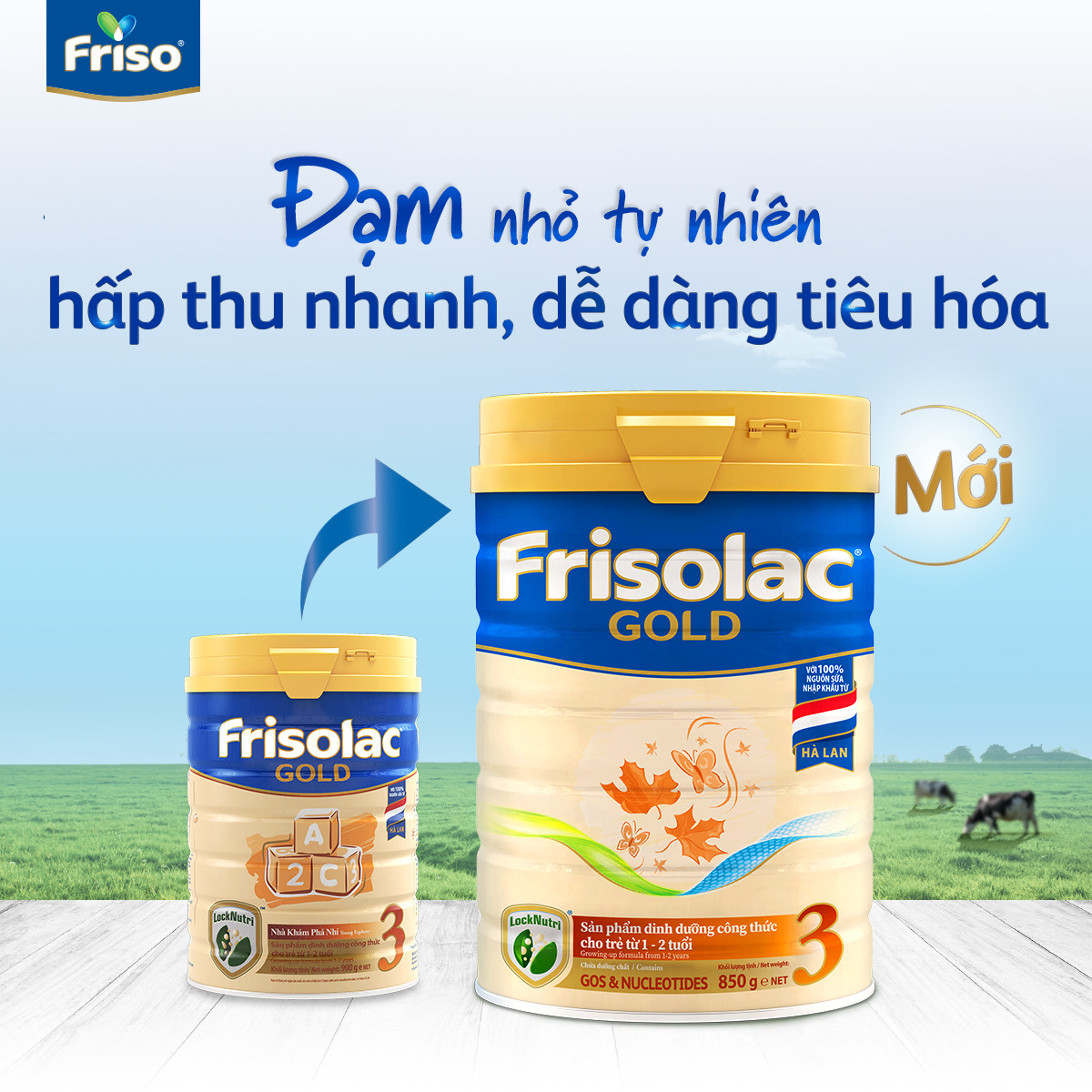 Sữa bột Frisolac Gold 3 850g (Mới)