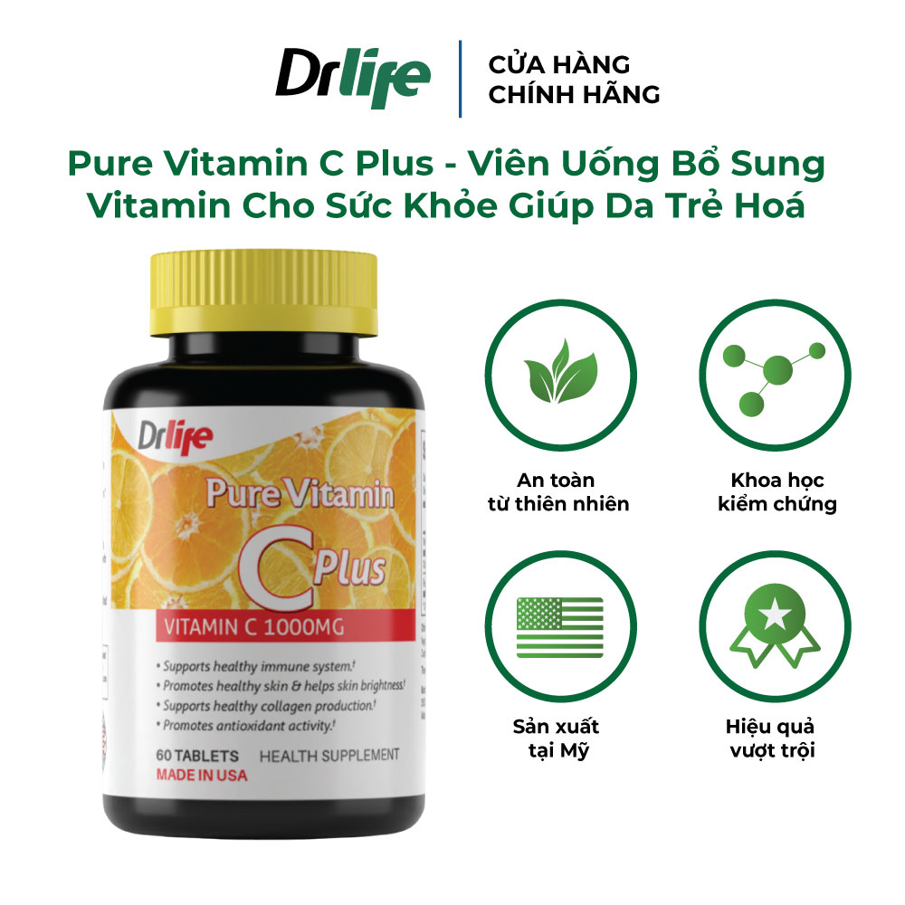 Viên uống Pure Vitamin C Plus Dr.Life - Chống lão hóa da và tăng cường sức đề kháng thumbnail