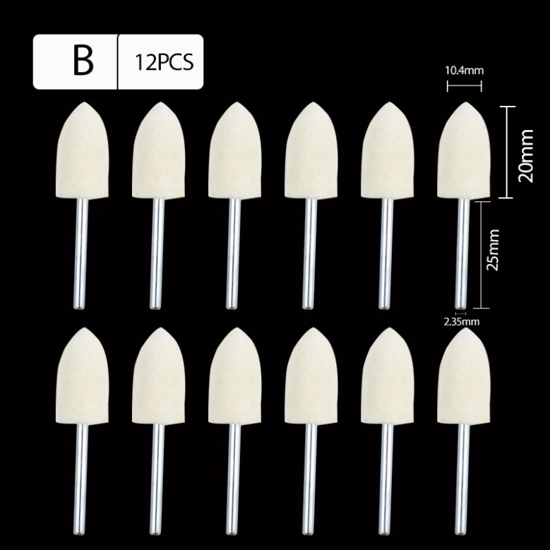 Set 12 Đầu Len Đánh Bóng 2.35mm