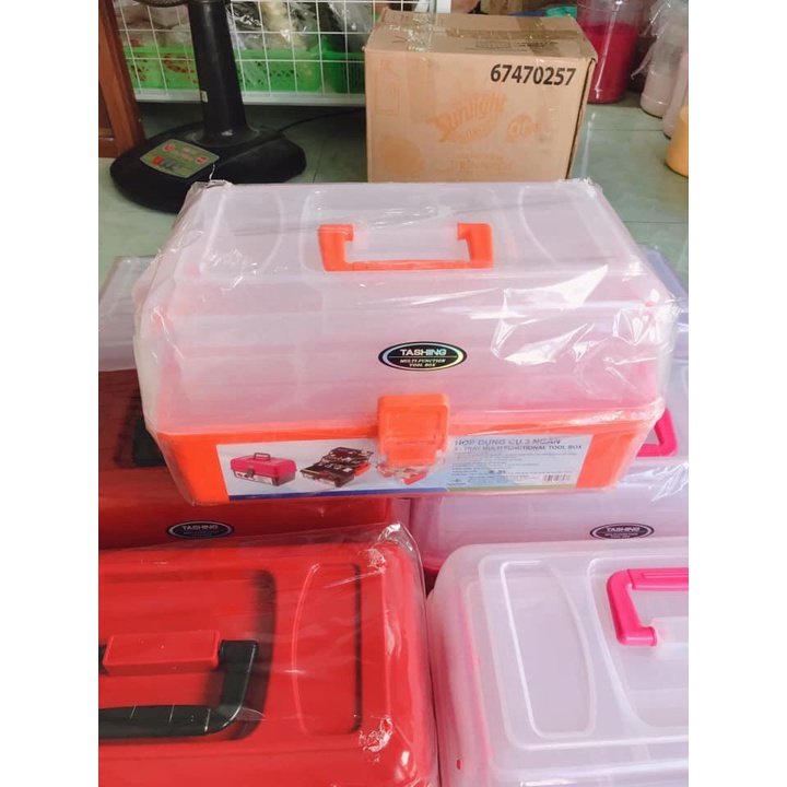 Cốp nhựa 3 tầng đựng đồ nail - mi