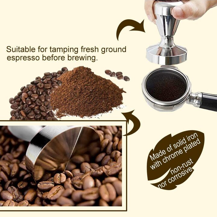 Tay nén cà phê L-Beans máy Espresso cỡ 49, 51 và 58mm