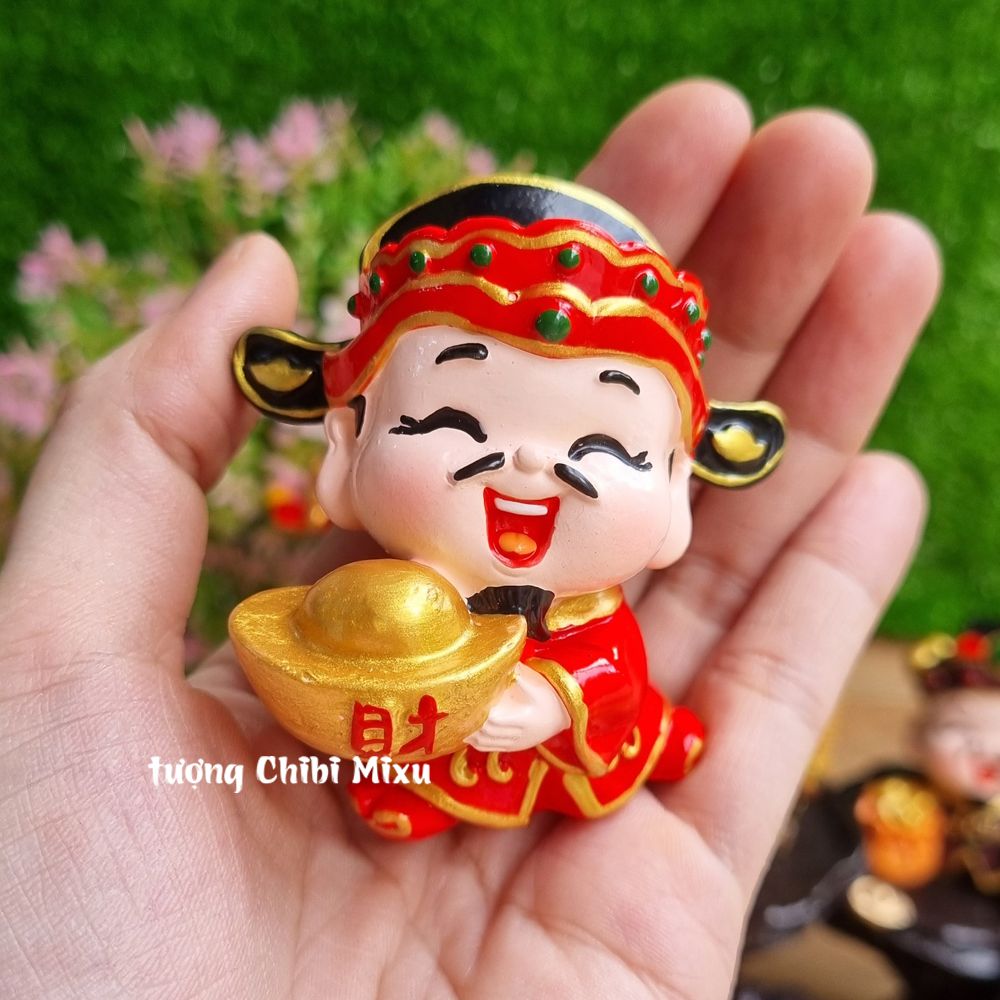 Tượng chibi Thần Tài may mắn - Phát Tài Phát Lộc 6cm cao cấp