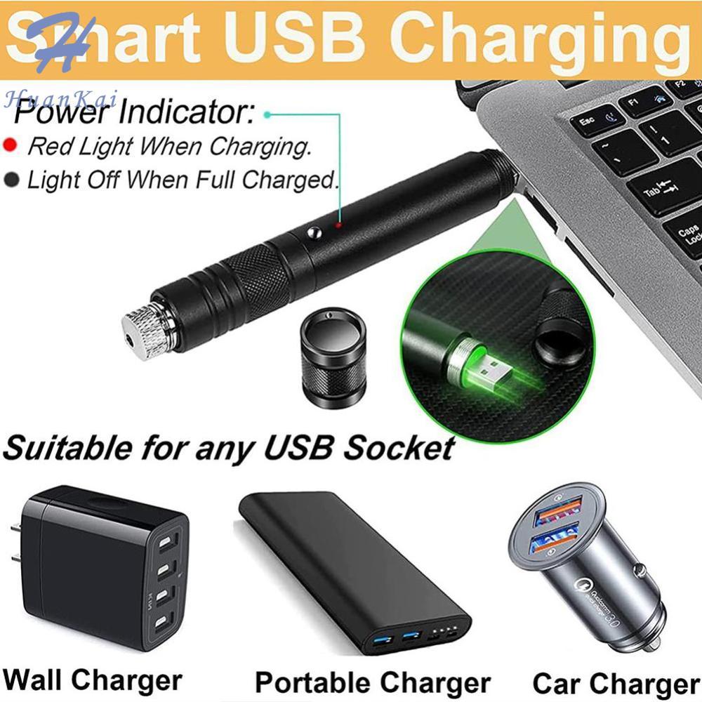 HK 10000m USB Charging Laser Torch Green Laser Pointer High Powerful Dot Single Starry Burning Match
