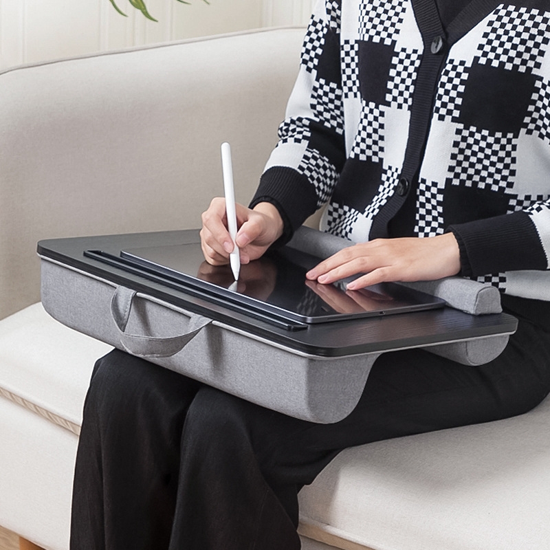 (ready stock)D12 Lap Computer Desk Laptop Bed Desk Portable Car Desk(Gray)