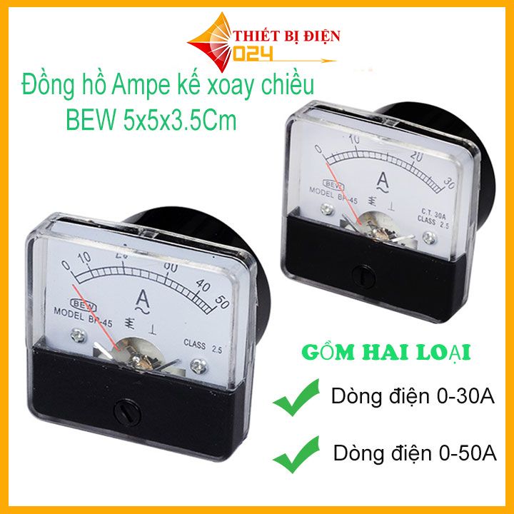 Đồng hồ ampe kế xoay chiều bew 5x5x3.5cm