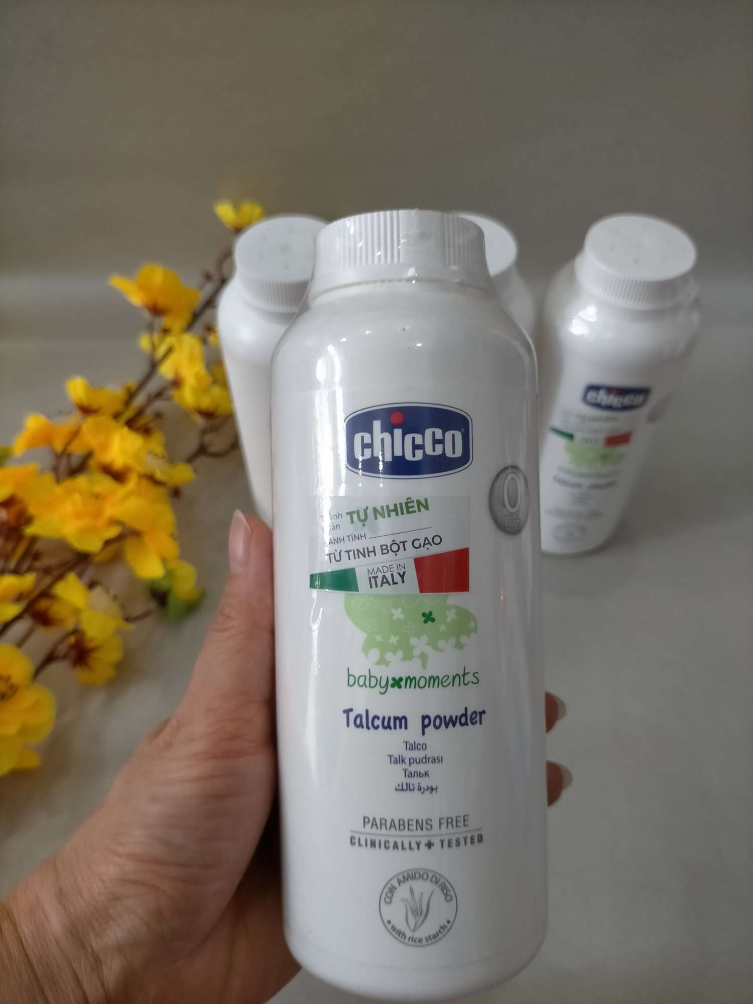Phấn Rôm Tinh Bột Gạo Chicco cho bé 0M+