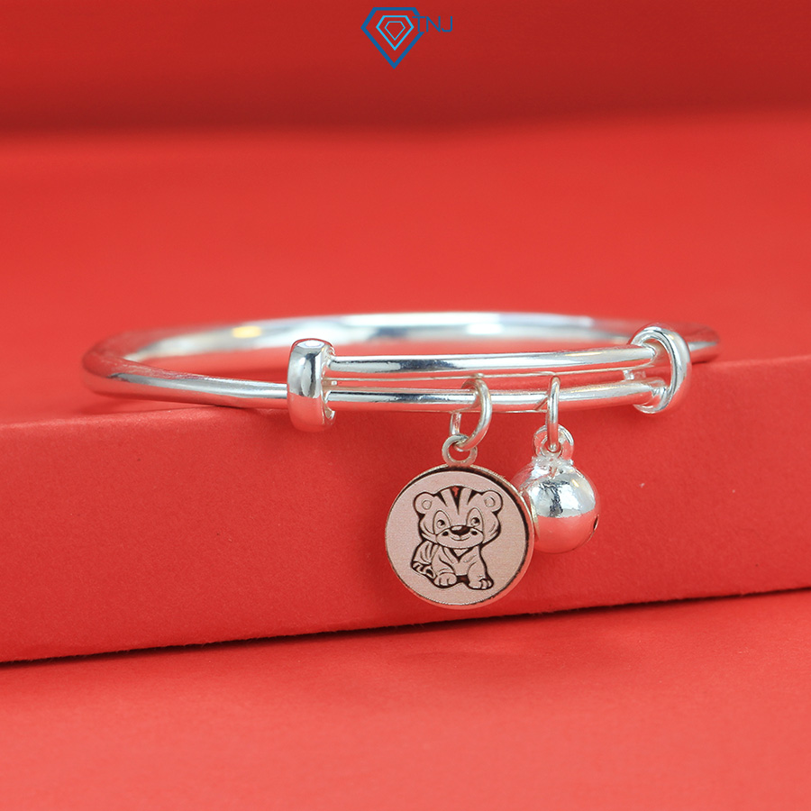 Lắc bạc cho bé sơ sinh khắc tên tuổi dần hình con hổ LTT0068 - Trang Sức TNJ