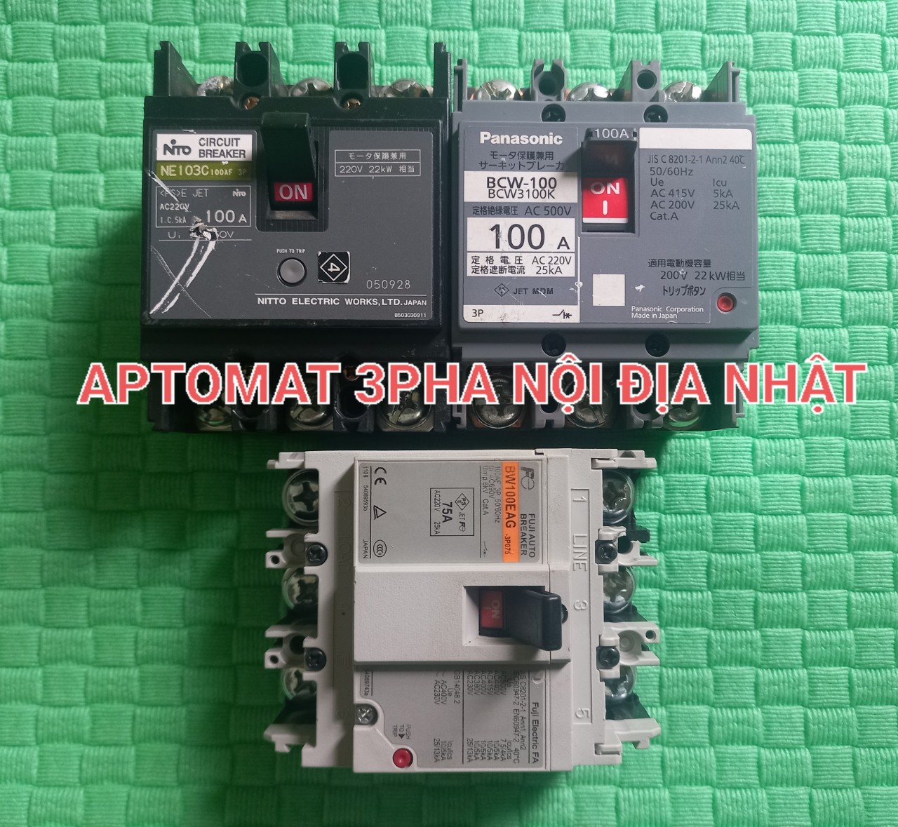 APTOMAT 3 PHA NHẬT BẢN 75A 100A