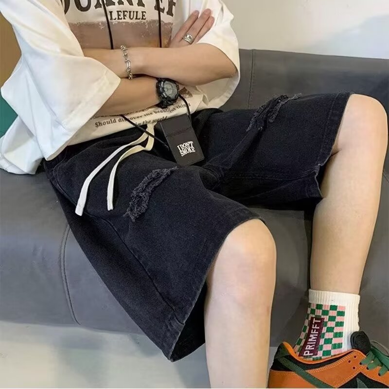KYUSHUAD Tooling shorts ripped jeans men's summer