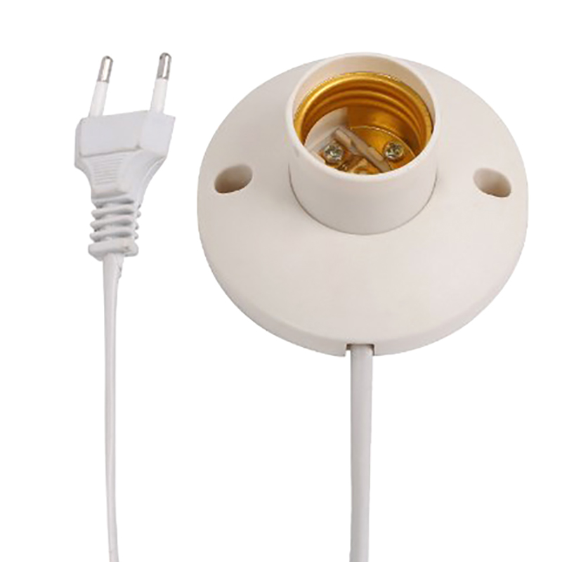 EU LED Stand Lamp Holder E27 Bulb Plug Dome Socket With Cable Base For Table Light Night Stands Lampholder Accessories. 