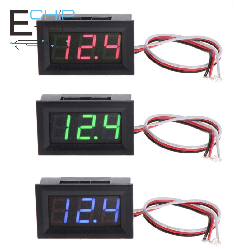 1PCS/2PCS Red/Blue/Green DC 4.5-30V 0.36 Inch 2 Wire Mini DC Voltmeter Digital Voltmeter Tester