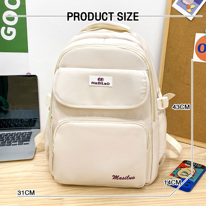 YA ZHOU LONG College-style backpack, student school bag, large capacity backpack