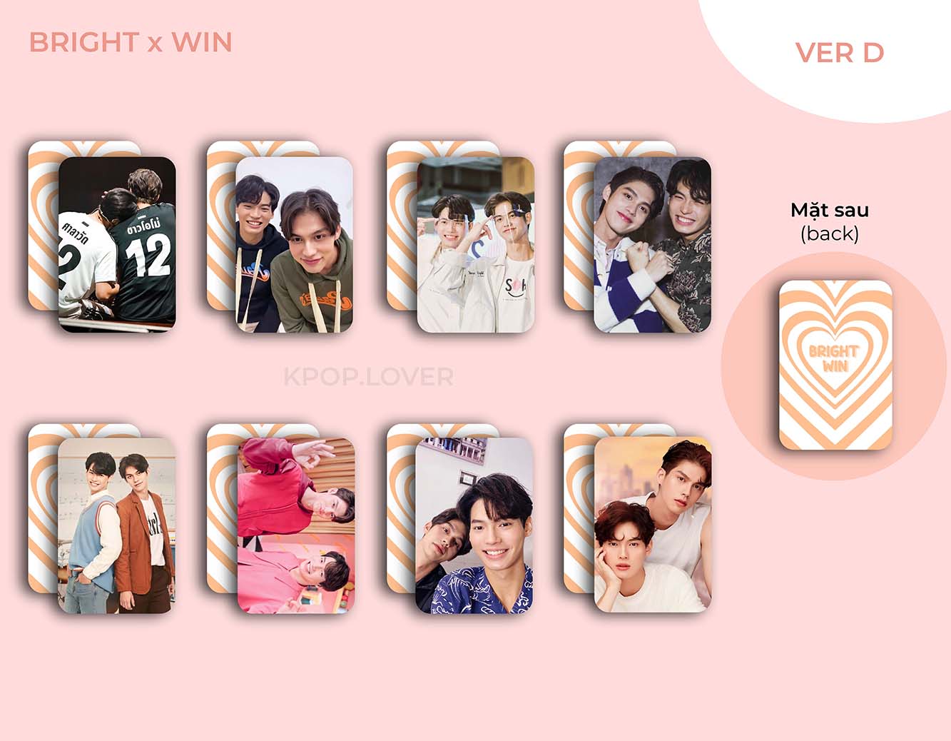 SET 8 CARD BRIGHTWIN ( BRIGHT VACHIRAWIT và WIN METAWIN)