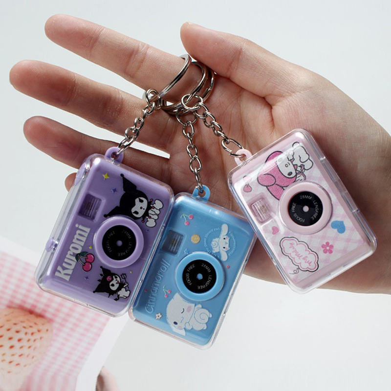 【Free-delivery】 1PC Sanrio Kuromi Hello Kitty Glowing Small Camera Kirby Keyring Camera Keychain for Girls Game Pendant JIJIN.