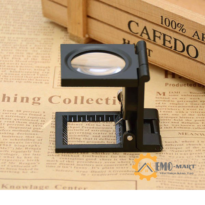 Kính lúp mini 10X có thước đo