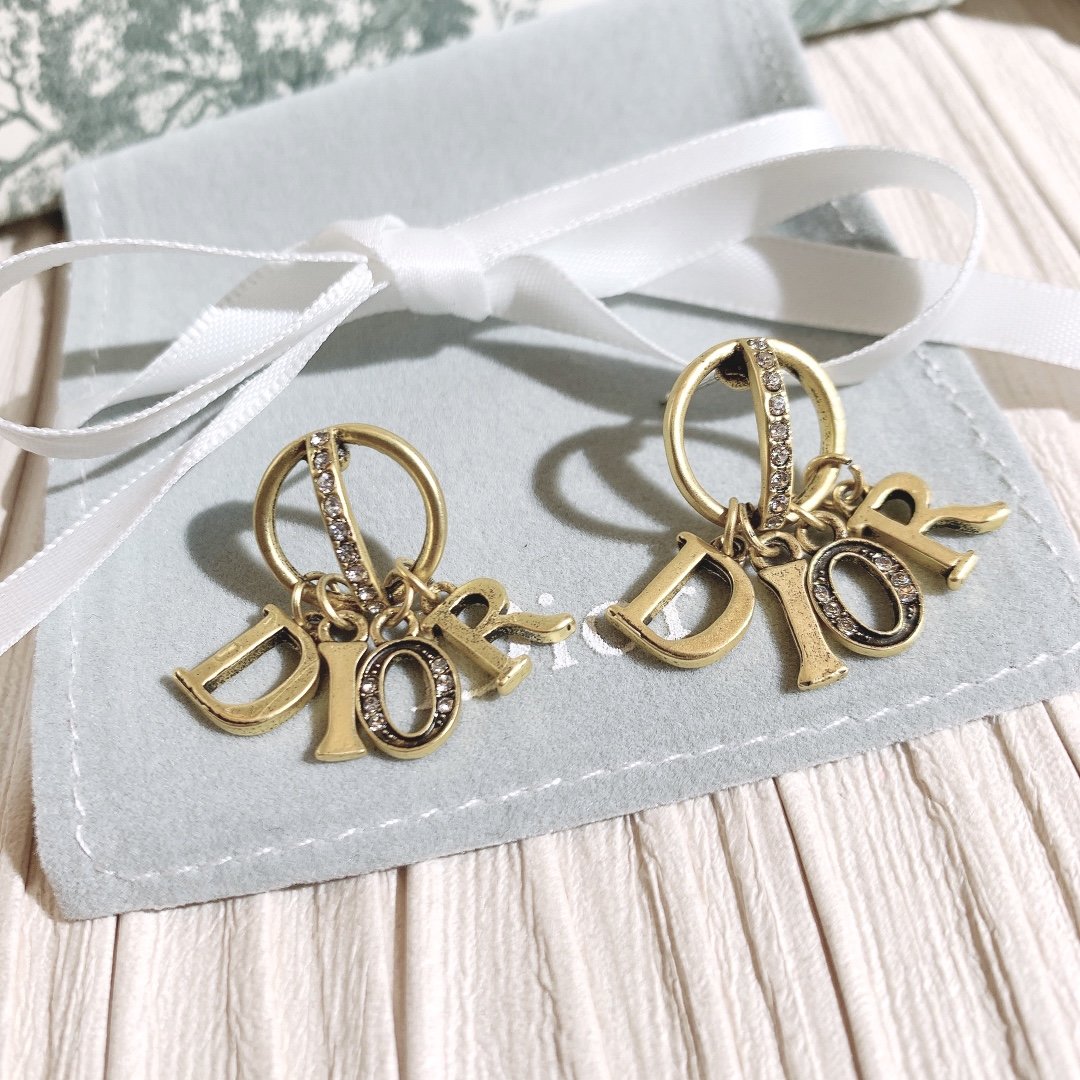 Fashion Earring Titanium Steel Letter Logo CD Ear Hoop Stud Earrings