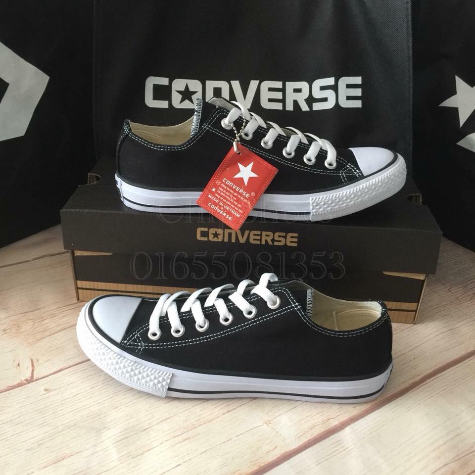 [GIẢM GIÁ GỐC + FULL BOX] Giày Converse Cổ thấp ĐEN , TRẮNG [HOT]