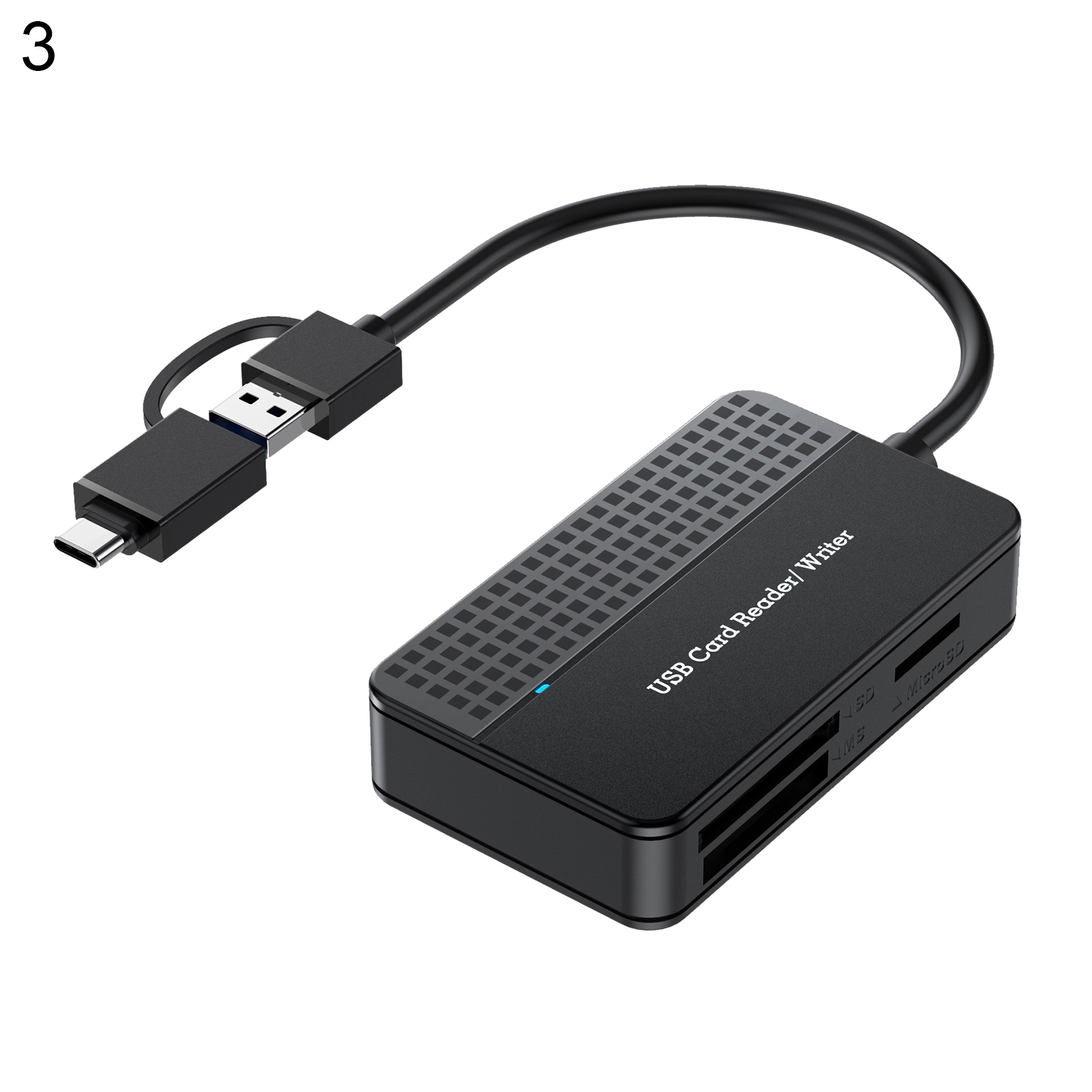 kangshaibi Plug and Play Card Reader Usb 3.0 Cf Card Reader High-speed Usb 3.0 Type C 4-in-1 Camera Card Reader Plug and Play Memory Card Adapter for Laptops Supports Sd Tf Cf Ms Cards