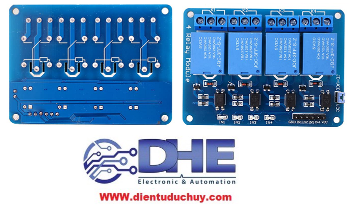 MODULE 4 RELAY - 12VDC - OPTO CÁCH LY