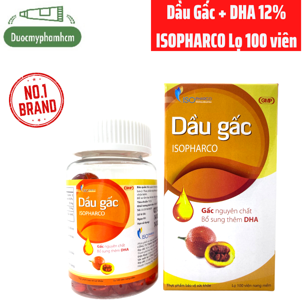 Dầu Gấc DHA ISOPHARCO- Sáng Mắt, Khỏe Tim Mạch, Bổ Sung DHA 12%-Hộp 100 viên