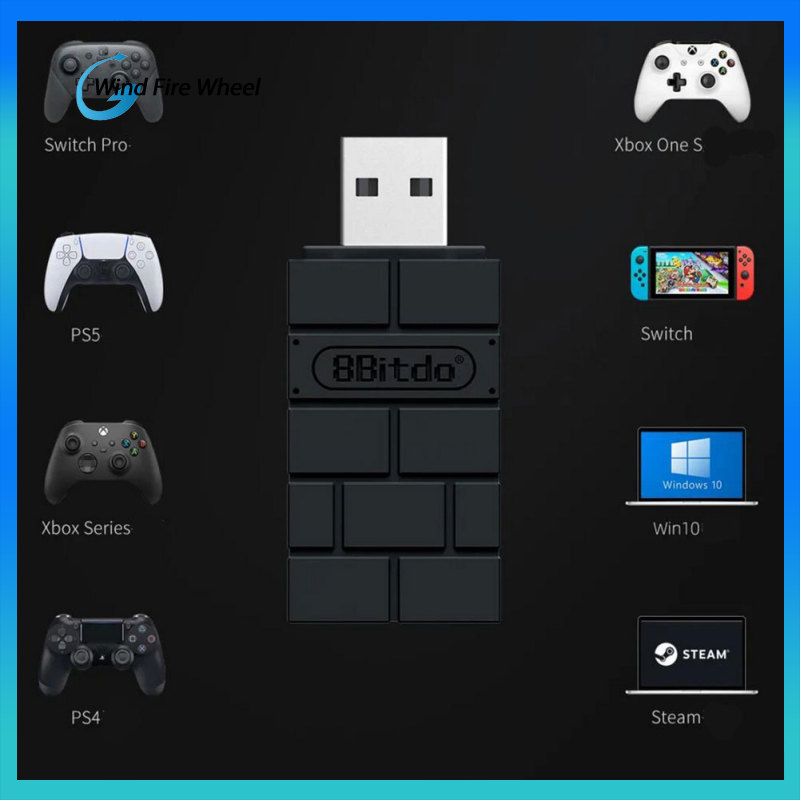 8bitdo Usb Wireless Receiver Second Generation Receiver Compatible For Ps5 Ps4 Bluetooth-compatible Adapter Compatible For Windows/Switch