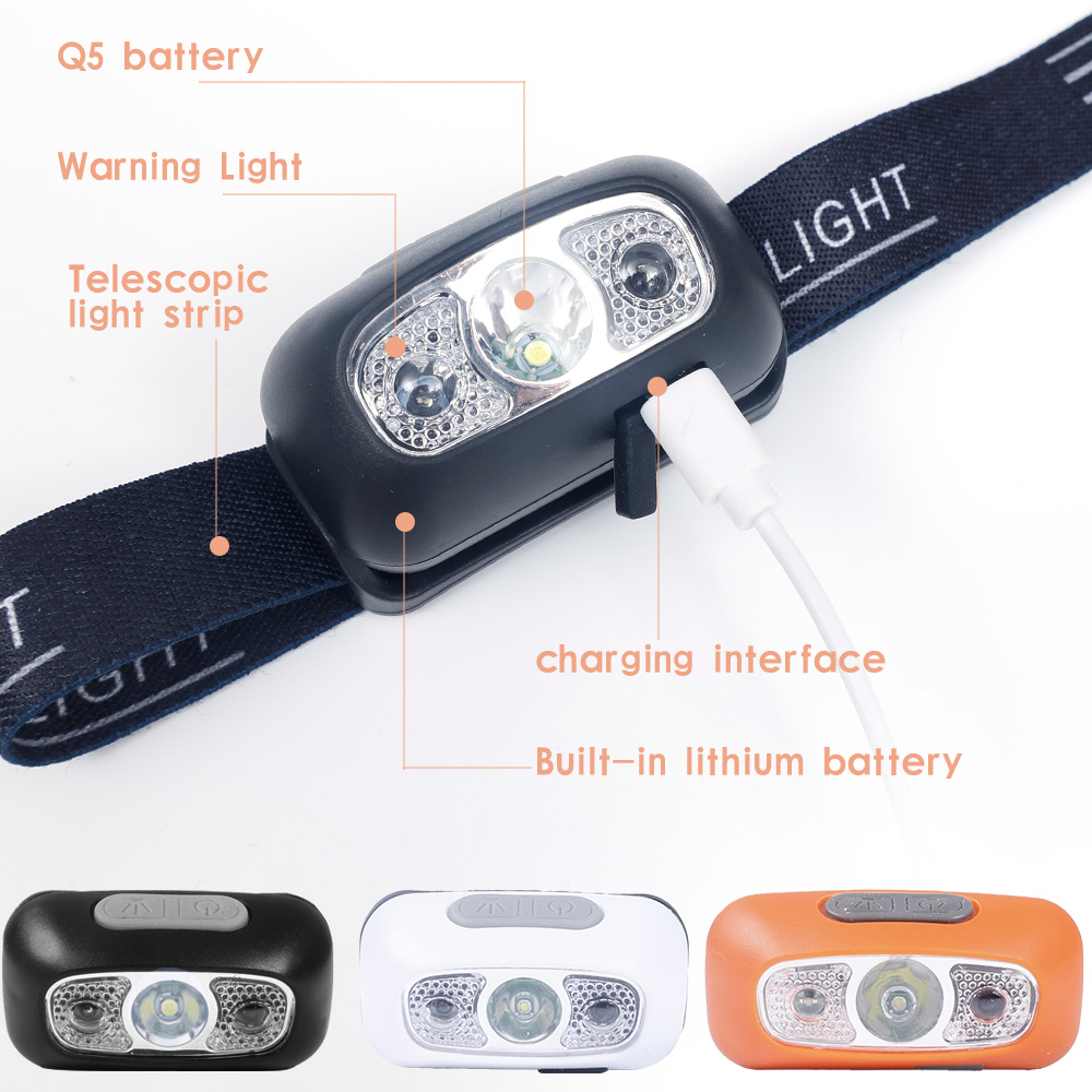 Đèn Pha LED Sạc Được Mini Đèn Pha Cảm Biến Chuyển Động Cơ Thể Đèn Pin Cắm Trại Đèn Đội Đầu Đèn Pin Có USB