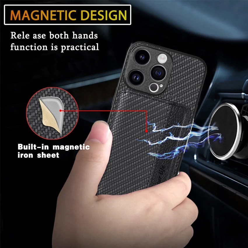 Fashions High Quality Carbon Fiber Case For POCO C31 F3 F5 M3 M4 X4 X5 Pro M5 M5S X3 Nfc Gt 2in1 Magnetic Card Bag Photo Frame Cover.