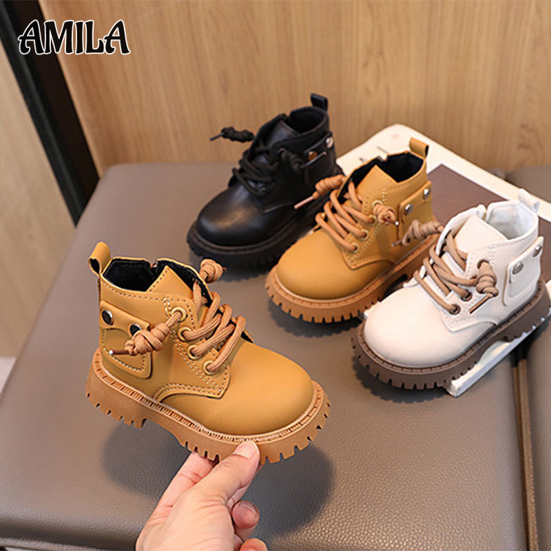 AMILA boys and girls children s single boots fashion martin boots Korean