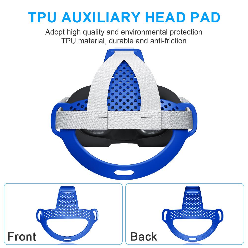 TPU gối đệm đầu đầu thay thế dây đeo Pad đệm giảm áp lực thoải mái cho Meta Quest 3 tai nghe VR