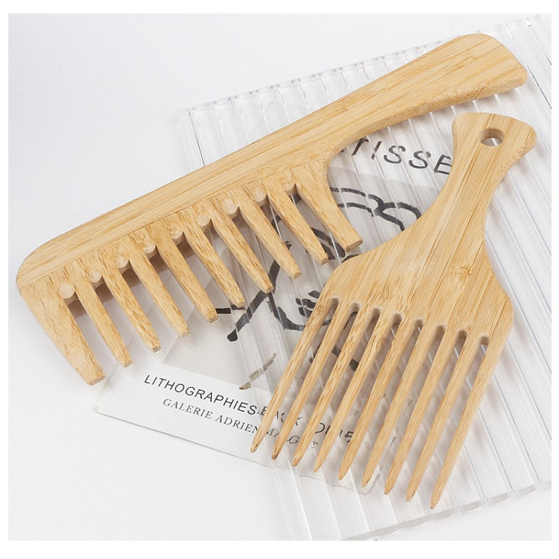 Yuanyan%201Pcs%20Natural%20Bamboo%20Wooden%20Hair%20Comb%20Anti-Static%20Afro%20Fork%20Combs%20For%20Women%20Round%20Wide%20Tooth%20Wood%20Comb%20Hair%20Brush%20women%20-%20Image%202
