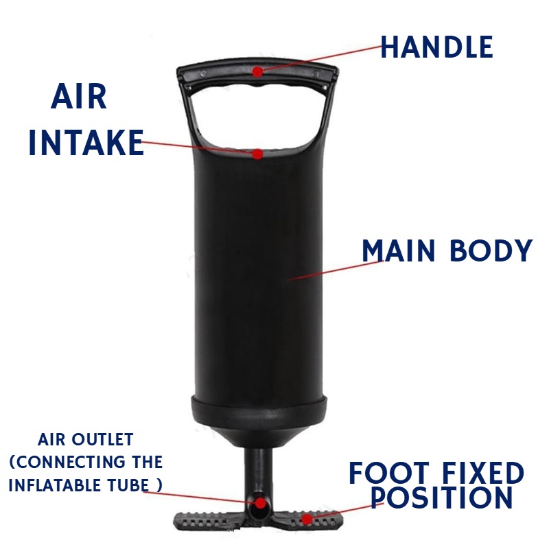 Multipurpose Air Hand Pump for Swimming Pools, Boats, Tubes, Tent, Balloons, etc. - Random Multicolor - Art # JS - AP-Bl90100 & SP90650-0003. 