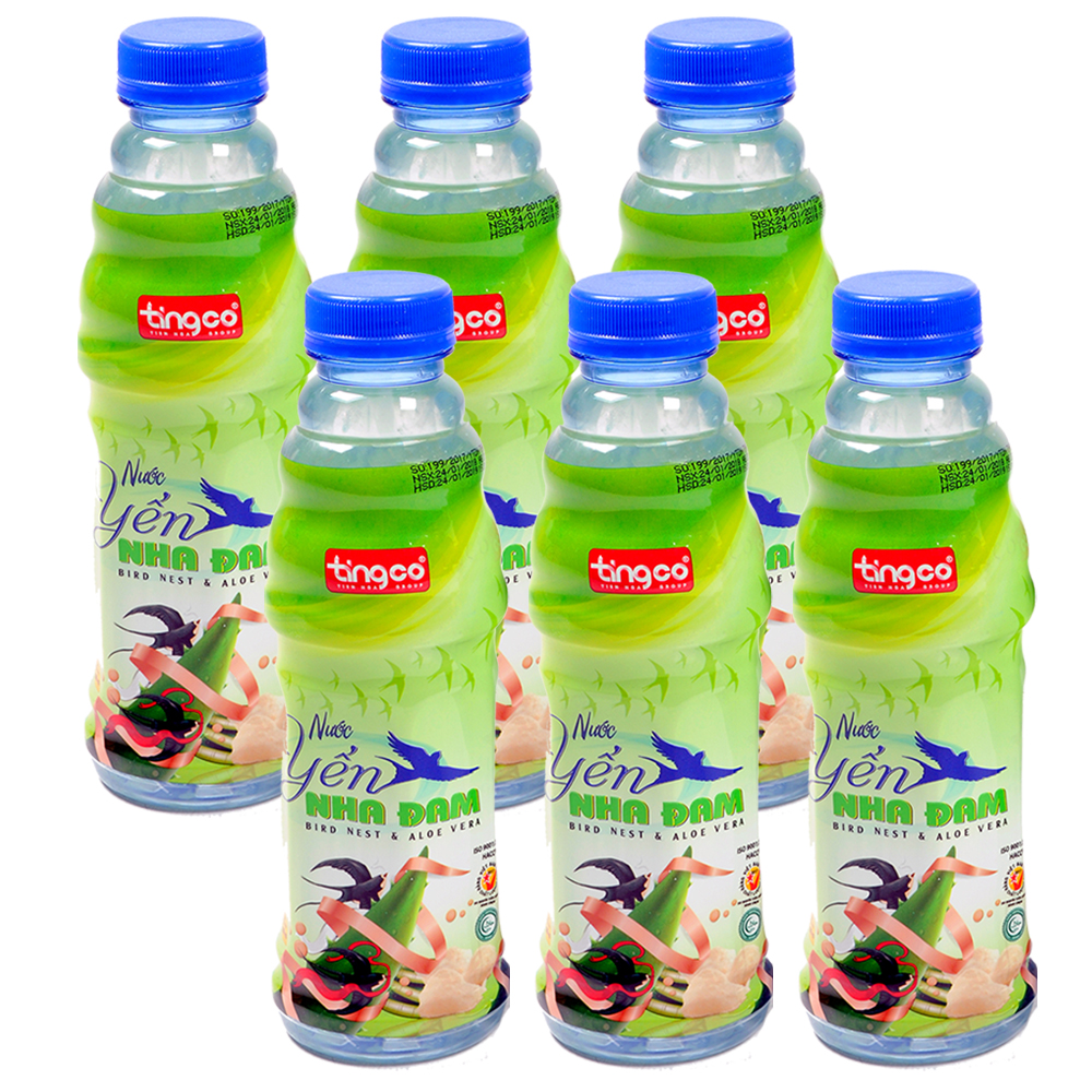 Combo 6 chai yến nha đam đường phèn tingo - mỗi chai 500ml - date mới 12 tháng.