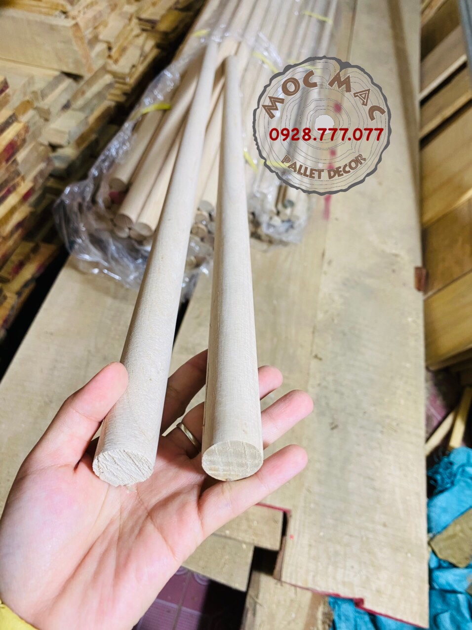 Thanh chuốt tròn gỗ sồi phi 25,30 mm