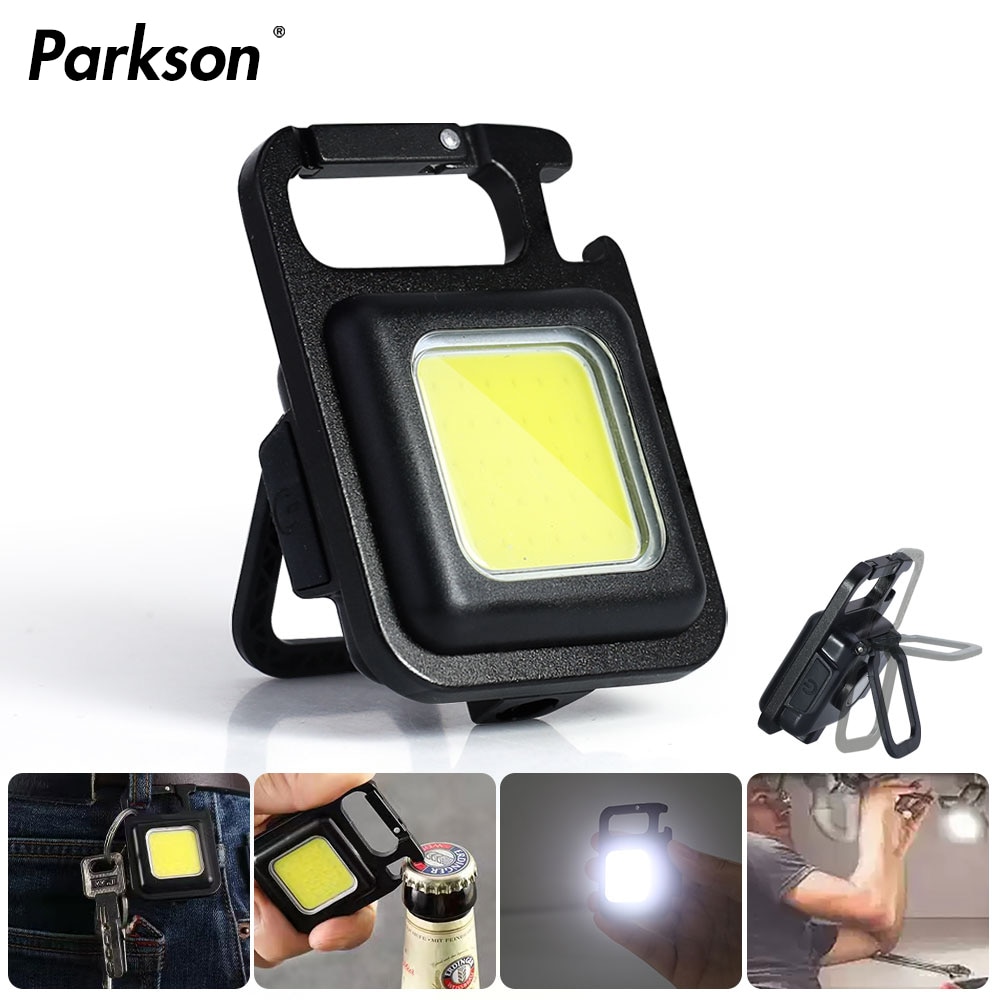 Mini LED Pocket Flashlight Keychain Light Portable Mutifuction Flashlight Work Light USB Rechargeable With Corkscrew for Outdoor Camping Light Small Light