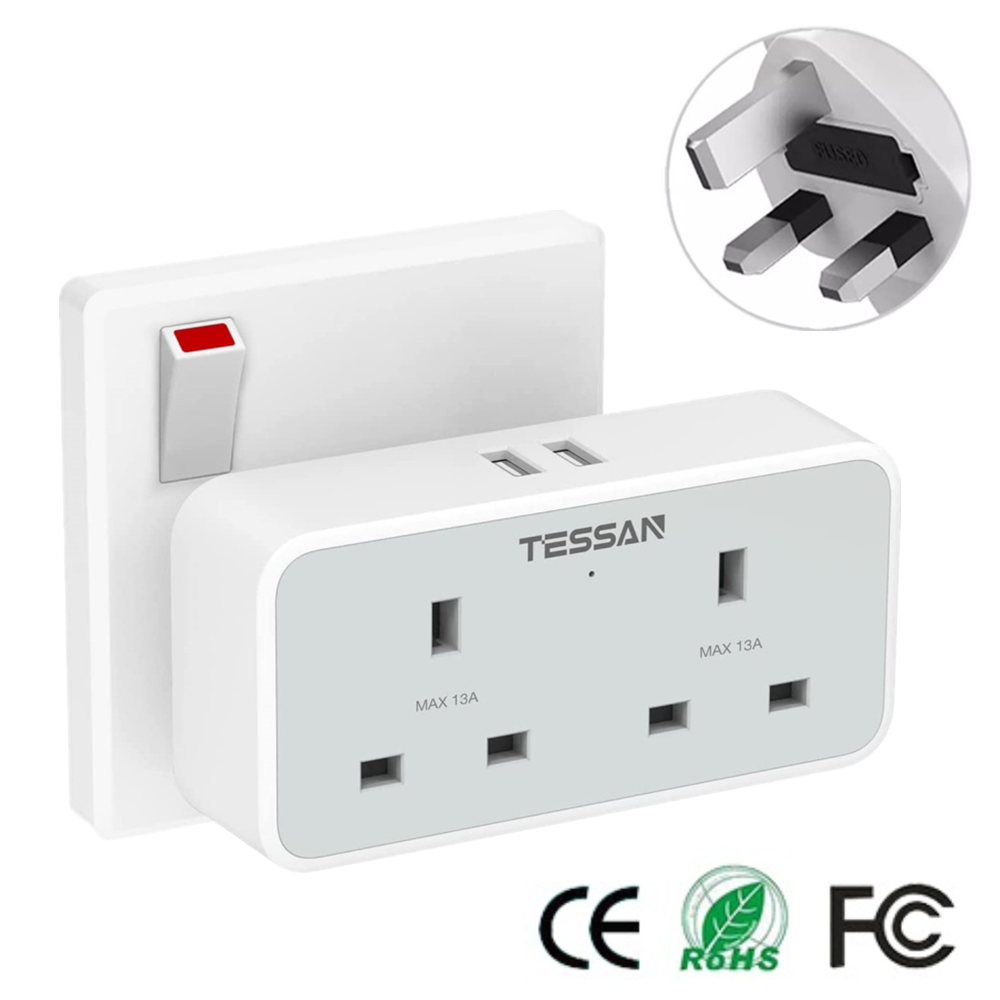 TESSAN Malaysia Adoptor USB Plug Socket Surge Protector Extension, Type ...