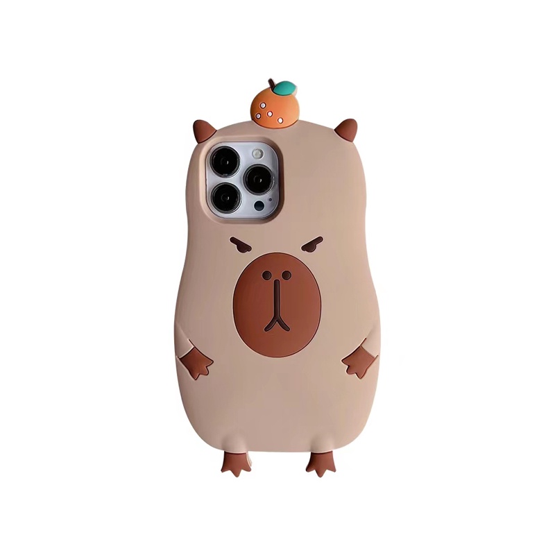 Cute capybara shockproof phone case for iphone 15 14 13 11 12 pro max soft silicone back cover for iphone 15 14 plus